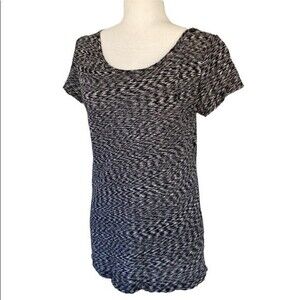 J Crew Space Dye Short Sleeve Tee Top Stretchy Cotton Lightweight Scoop Neck
